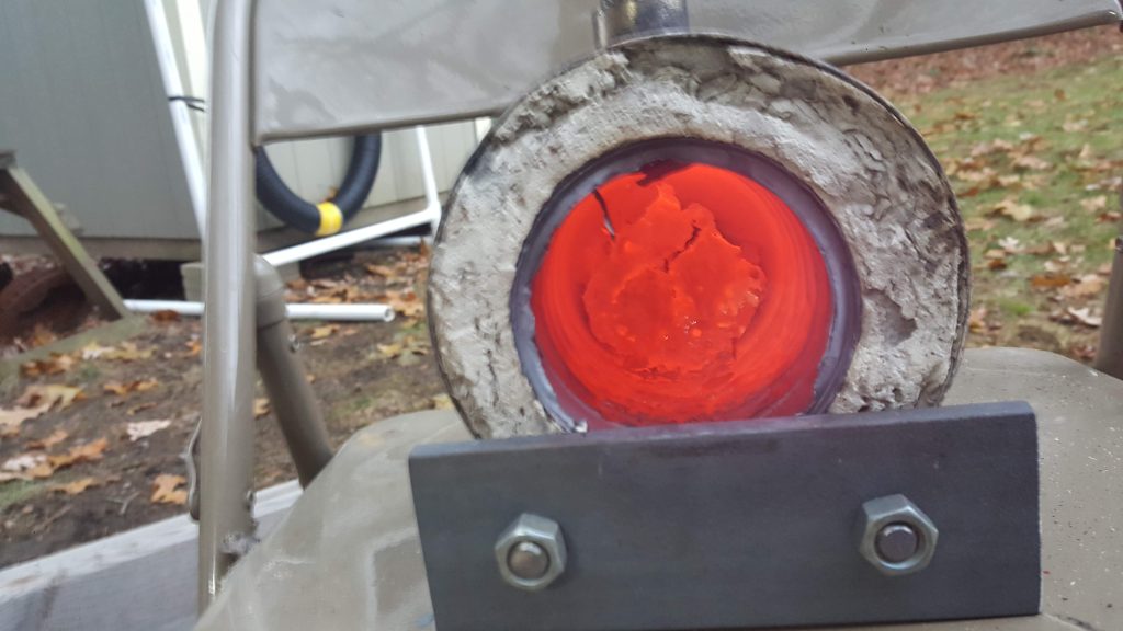 Interior of the forge at operating temperature