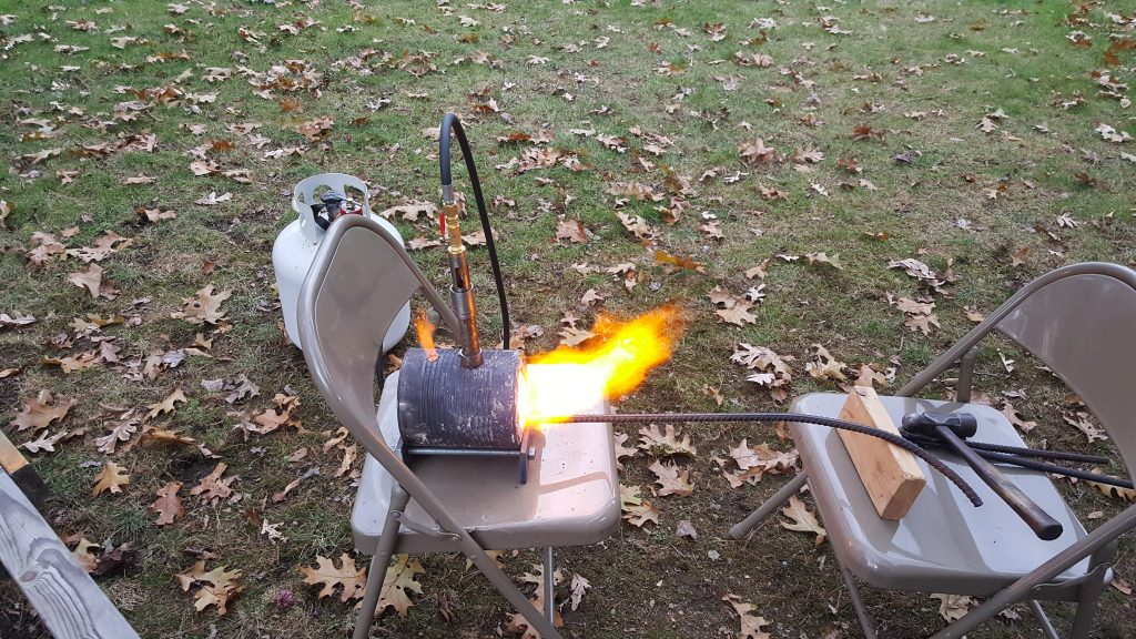 Completed propane gas forge